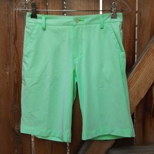 Puma green & white striped athletic shorts medium